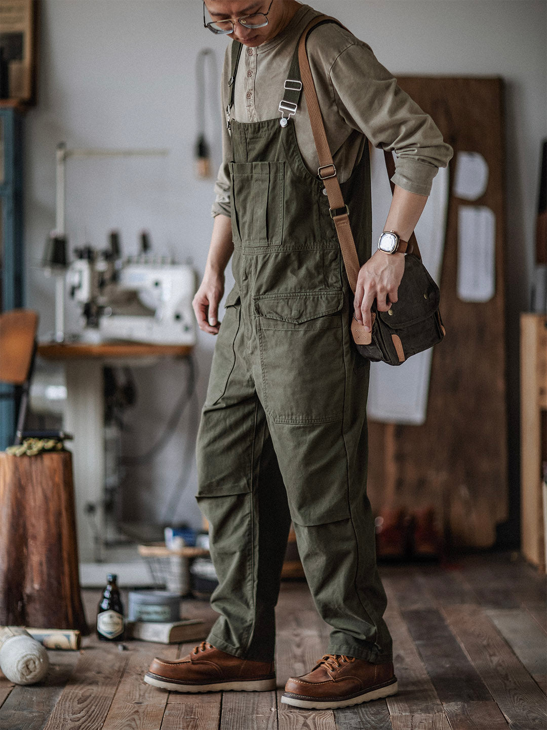 Heavyweight Cotton Relaxed Fit Bib Overalls