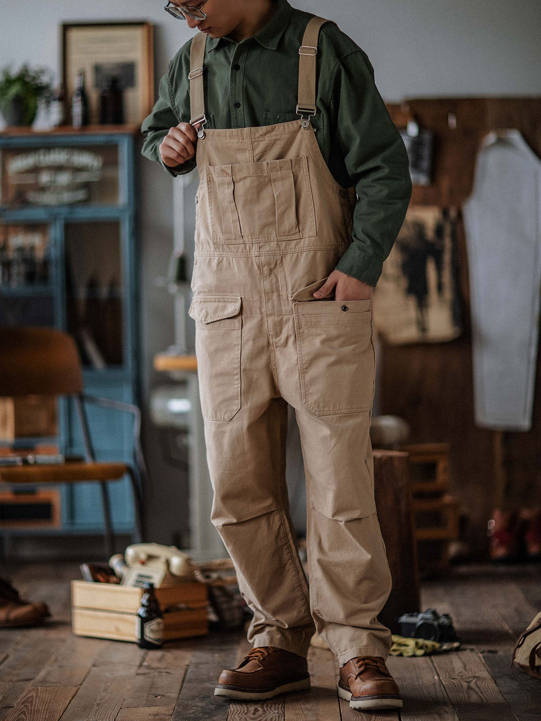 Heavyweight Cotton Relaxed Fit Bib Overalls