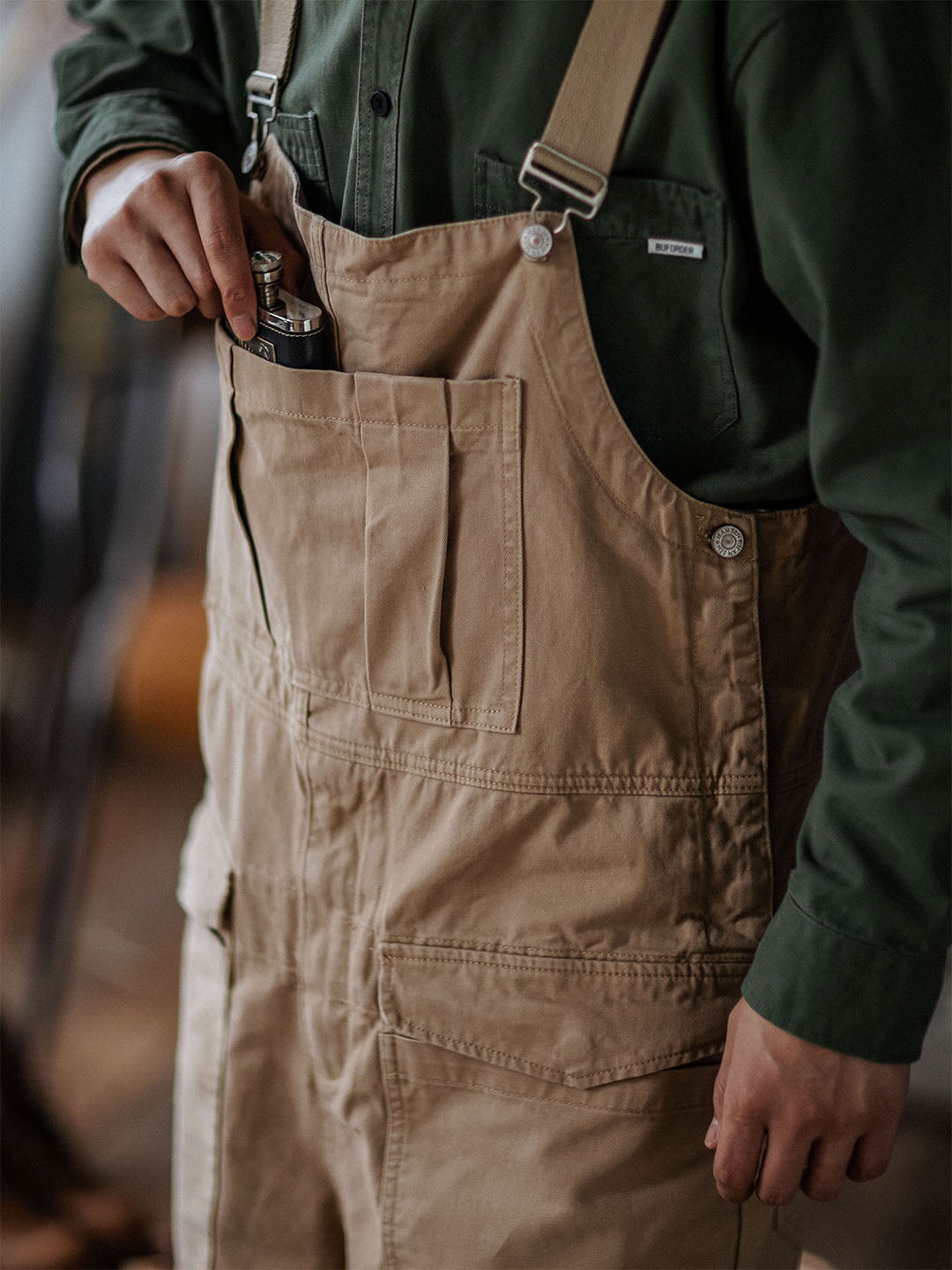 Heavyweight Cotton Relaxed Fit Bib Overalls