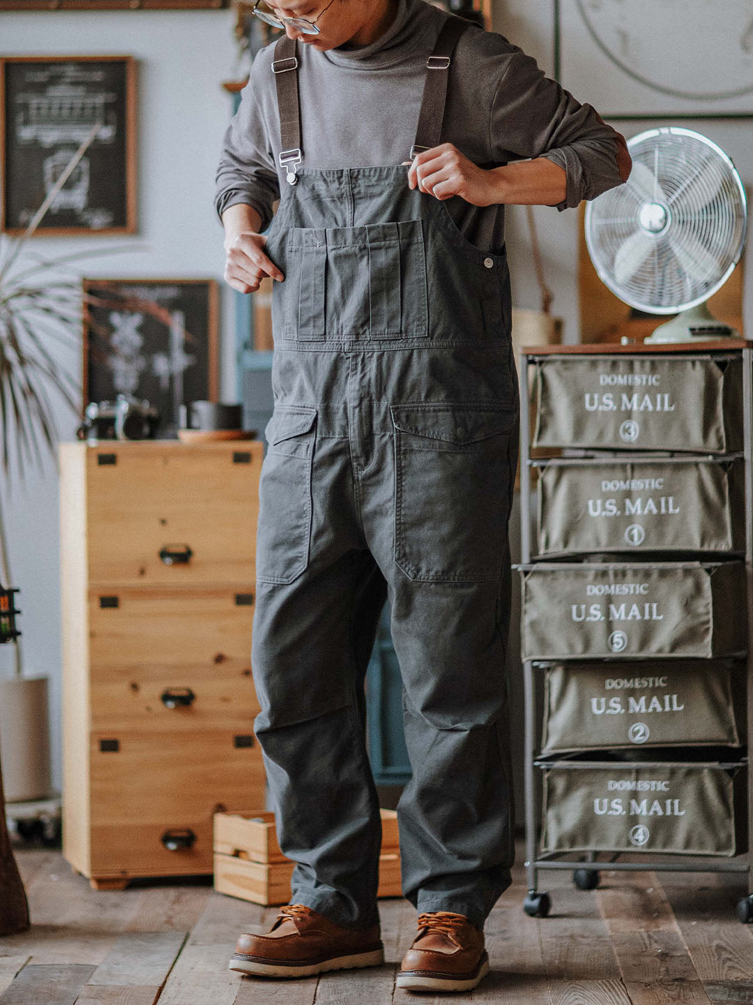 Heavyweight Cotton Relaxed Fit Bib Overalls