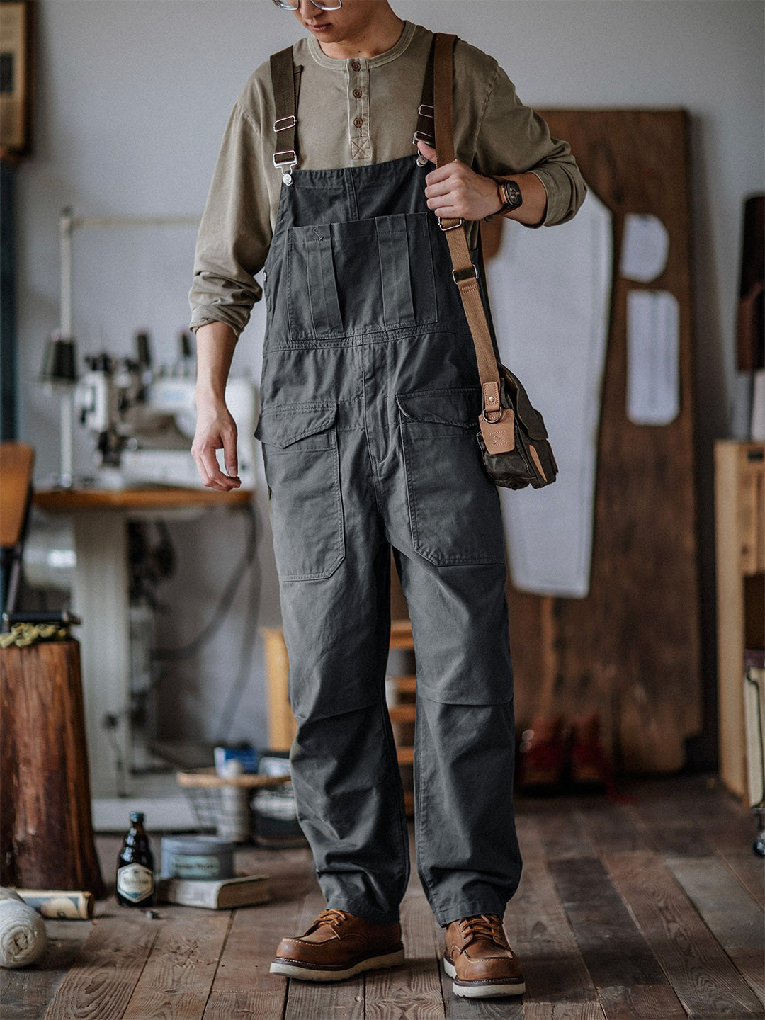 Heavyweight Cotton Relaxed Fit Bib Overalls
