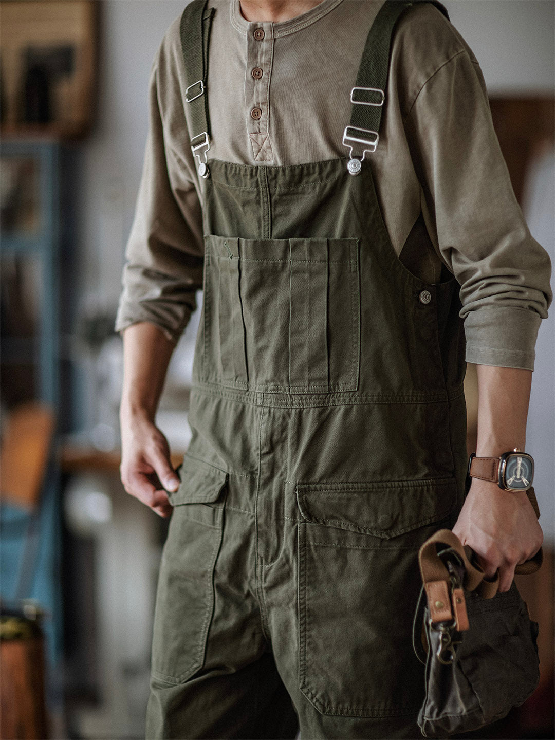 Heavyweight Cotton Relaxed Fit Bib Overalls