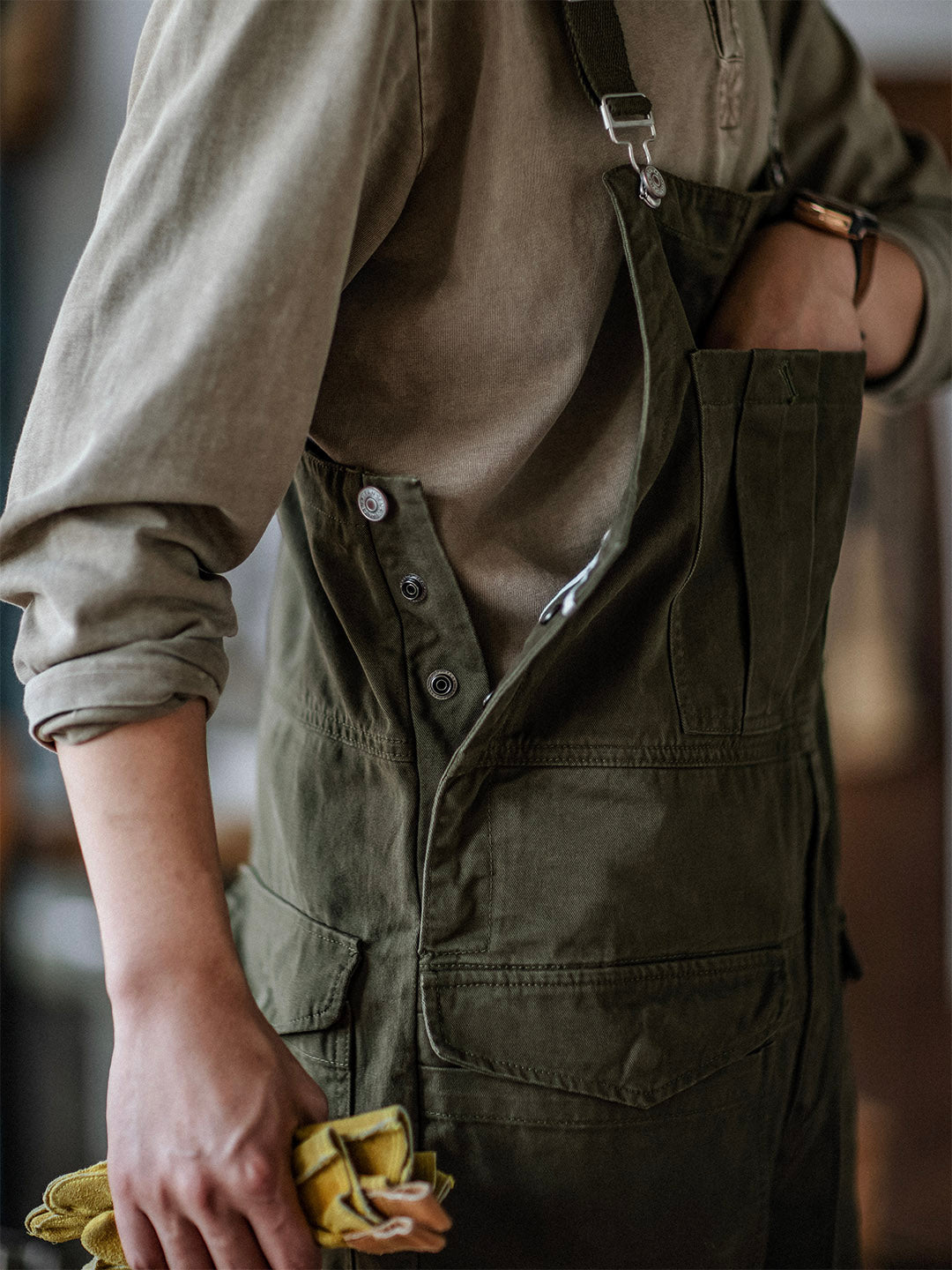 Heavyweight Cotton Relaxed Fit Bib Overalls