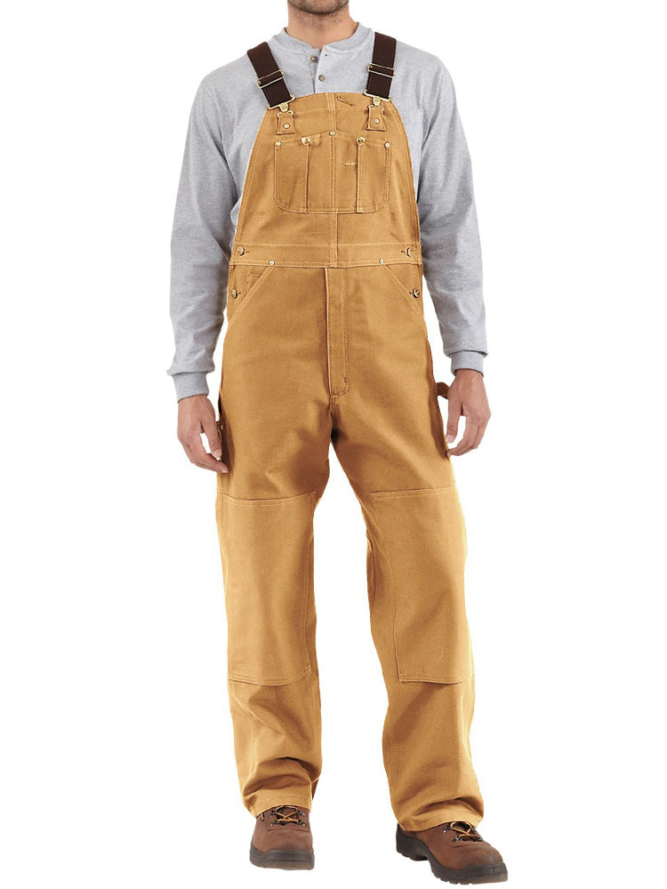 Men's Vintage Duck Canvas Bib Overalls with Adjustable Straps