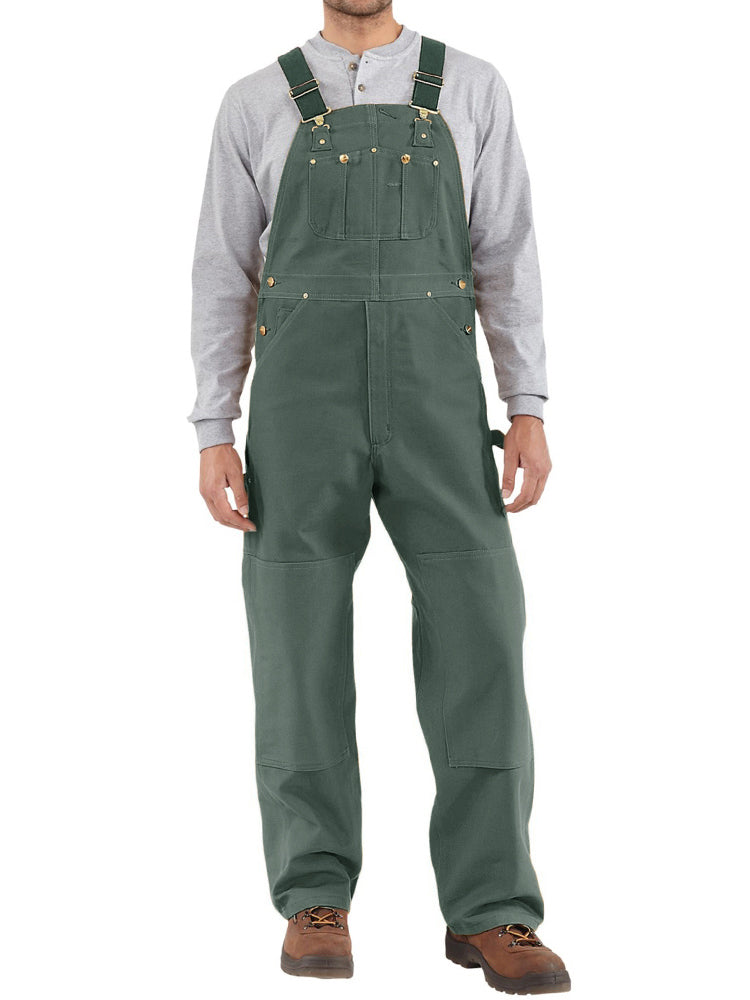 Men's Vintage Duck Canvas Bib Overalls with Adjustable Straps