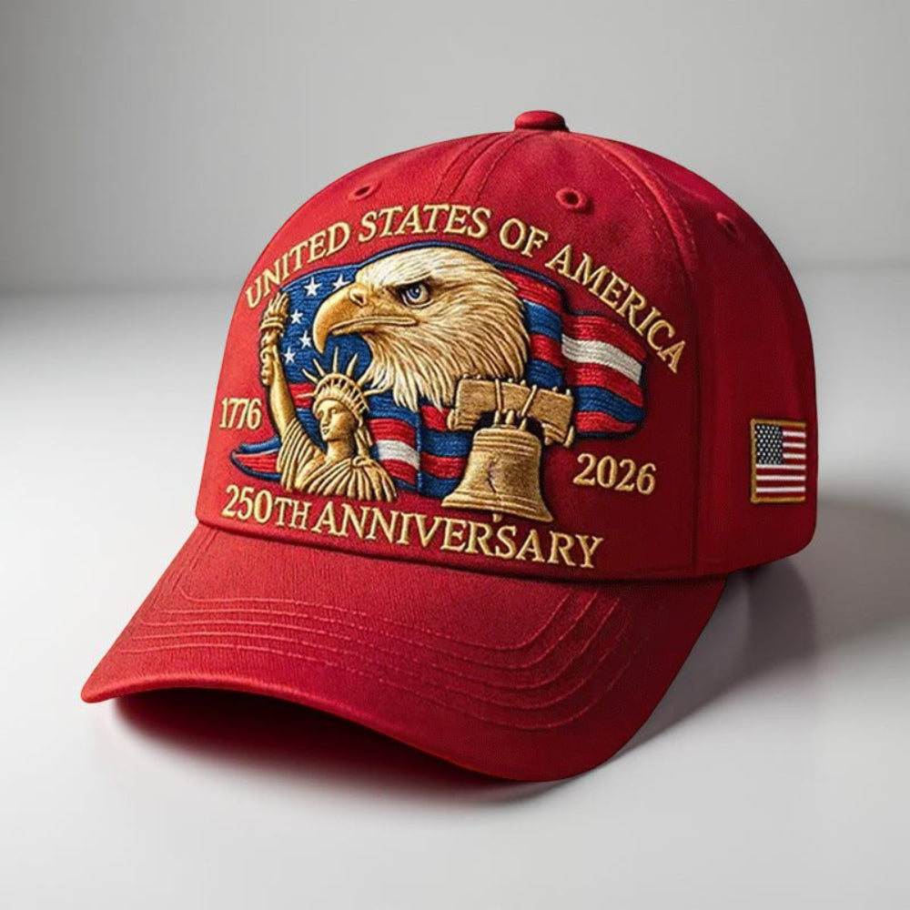 Men's Adjustable Patriotic Eagle Baseball Cap 250th Anniversary