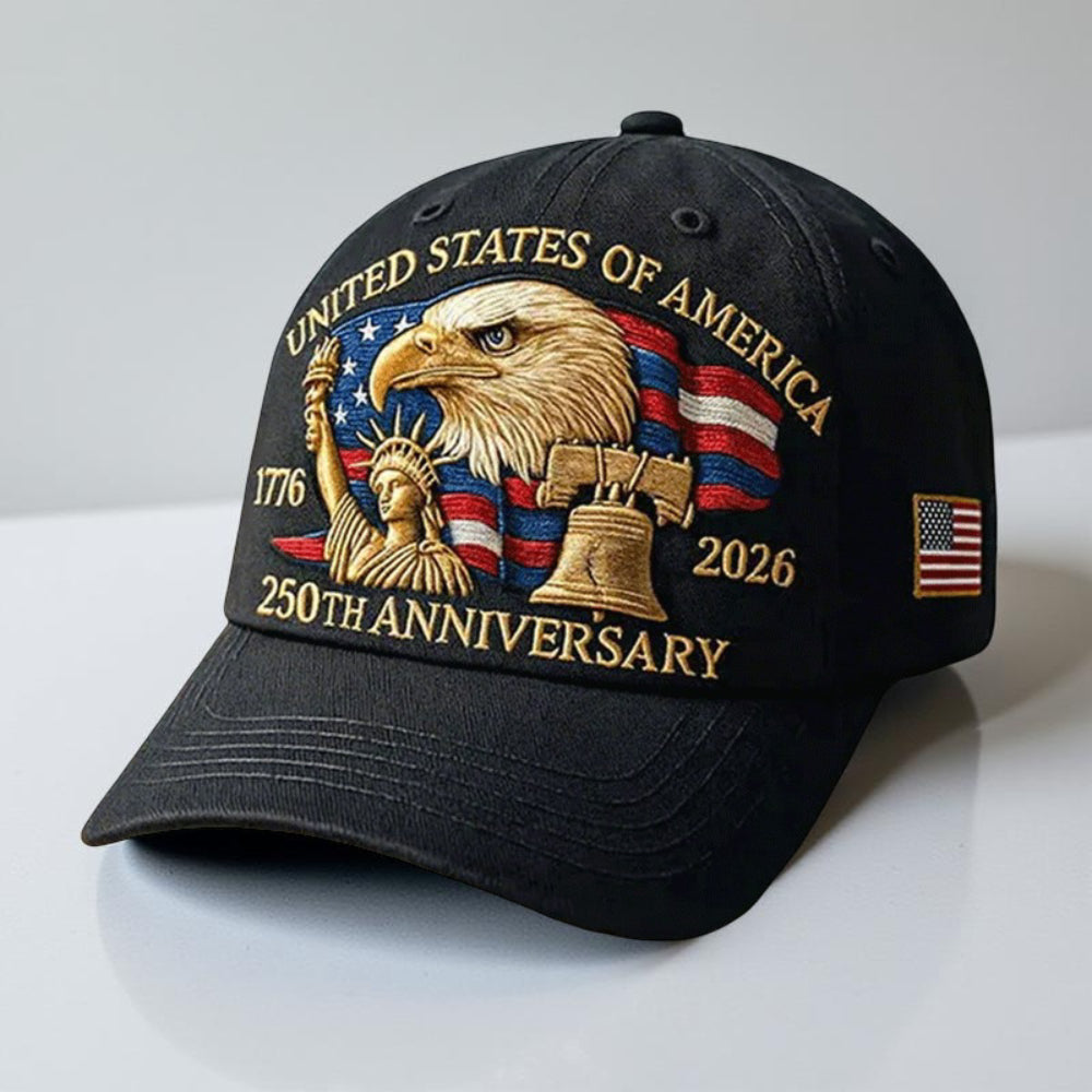Men's Adjustable Patriotic Eagle Baseball Cap 250th Anniversary