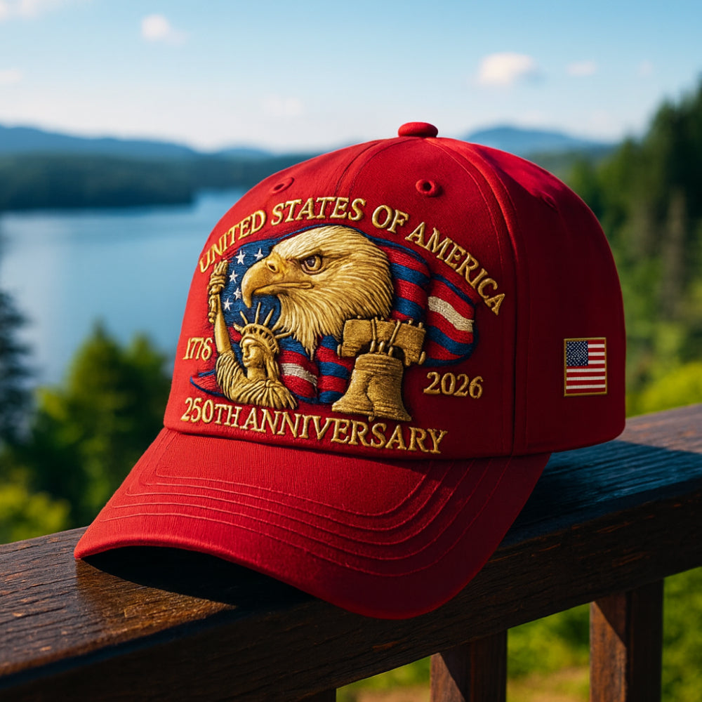 Men's Adjustable Veterans Baseball Cap with Embroidered Eagle Design