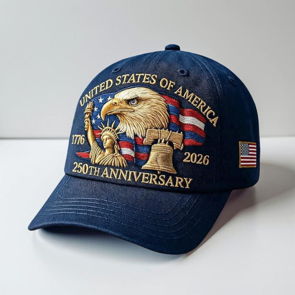 Men's Adjustable Veterans Baseball Cap with Embroidered Eagle Design