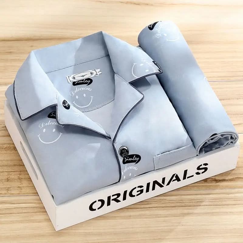 Men's Soft Breathable Button-Up Pajama Set
