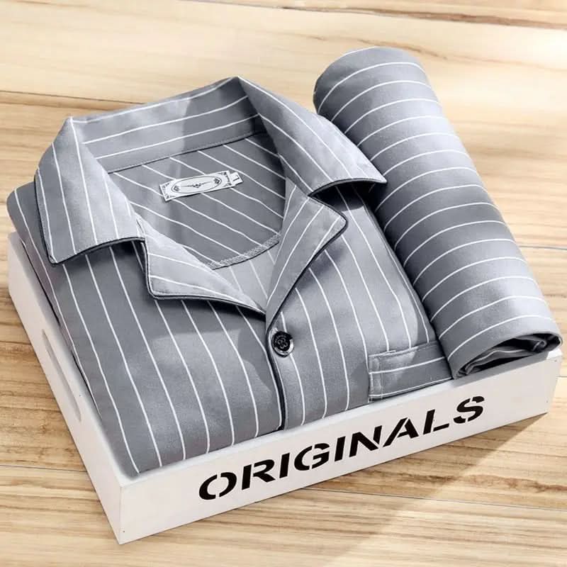 Men's Soft Breathable Button-Up Pajama Set