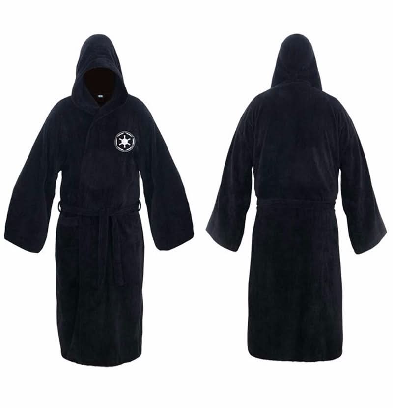 Men's Long Flannel Bathrobe with Hood and Belt