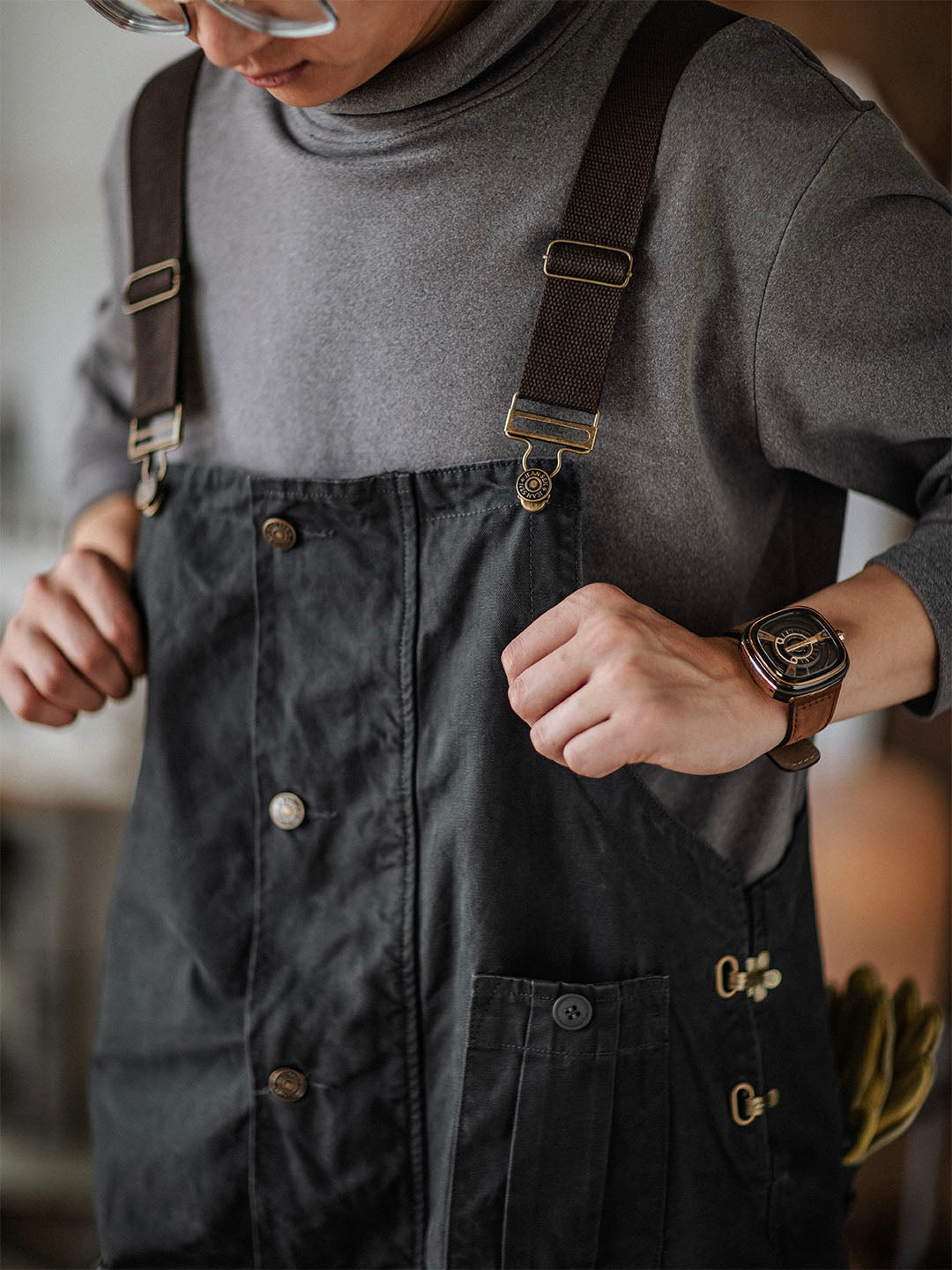 Durable Canvas Utility Overalls with Pockets