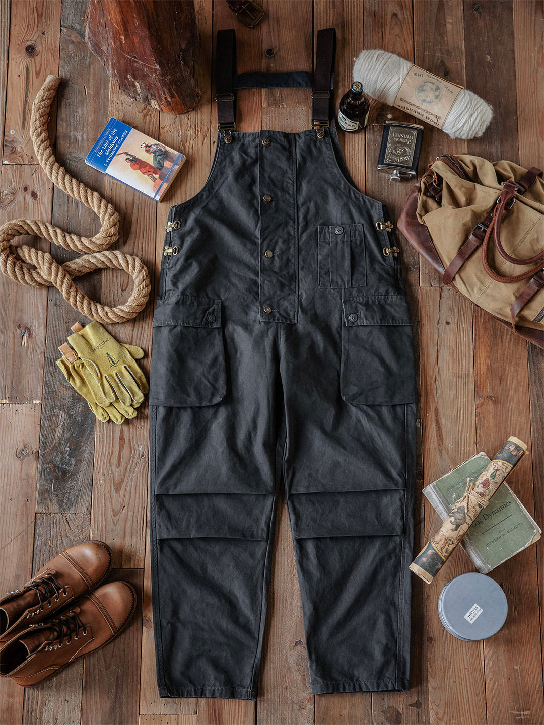 Durable Canvas Utility Overalls with Pockets