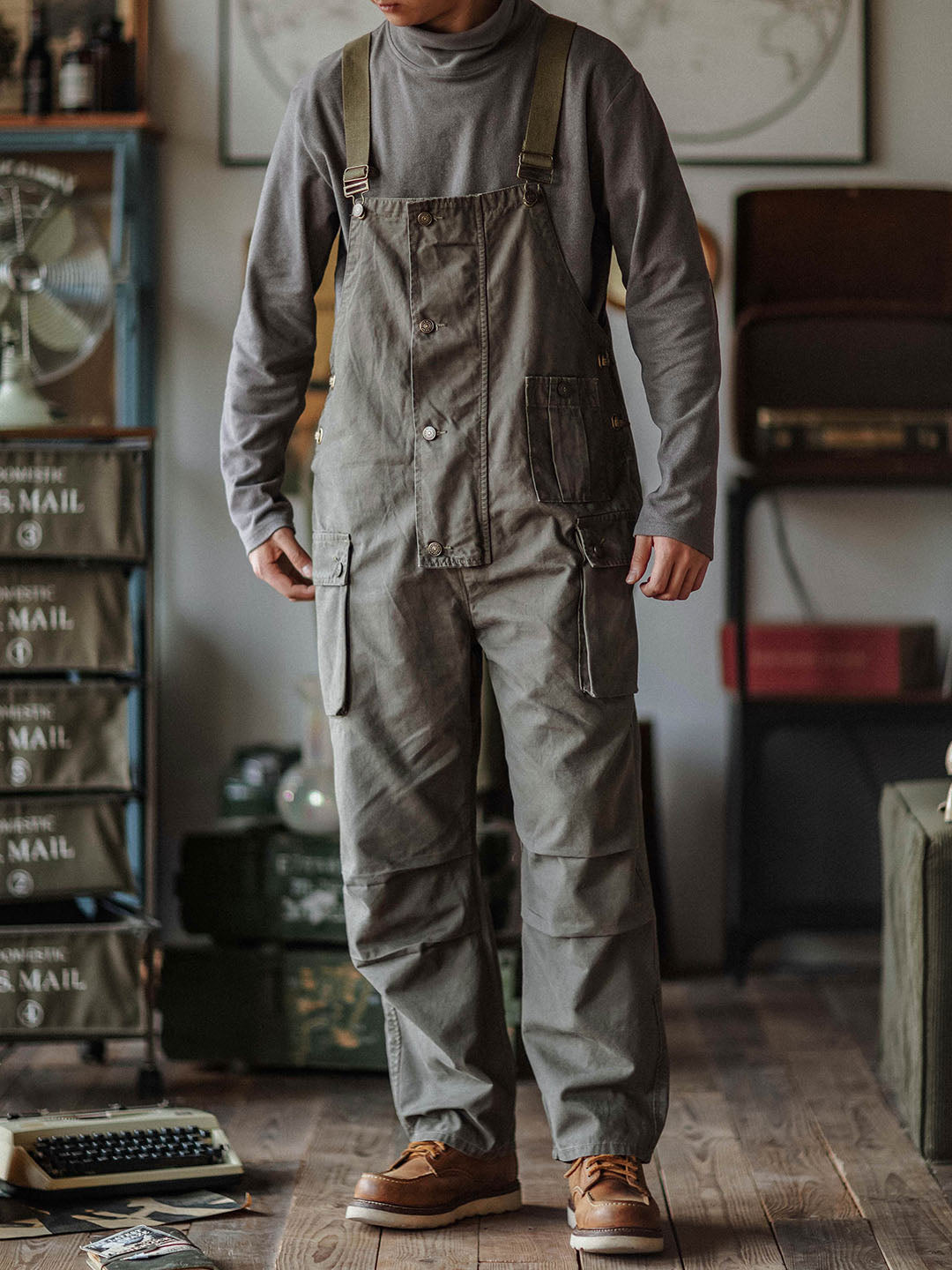Durable Canvas Utility Overalls with Pockets