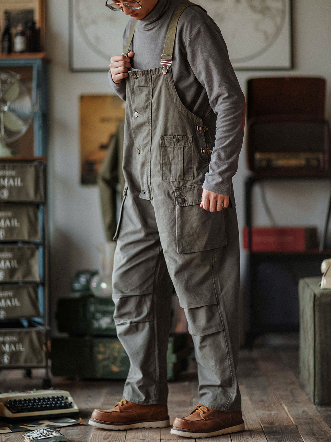 Durable Canvas Utility Overalls with Pockets