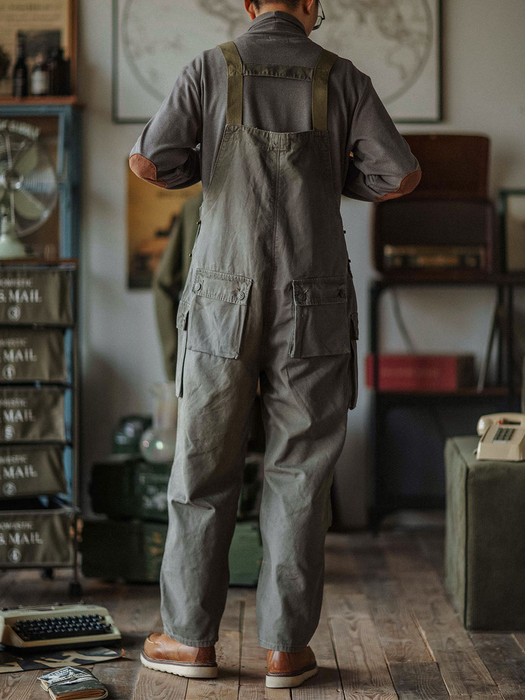 Durable Canvas Utility Overalls with Pockets