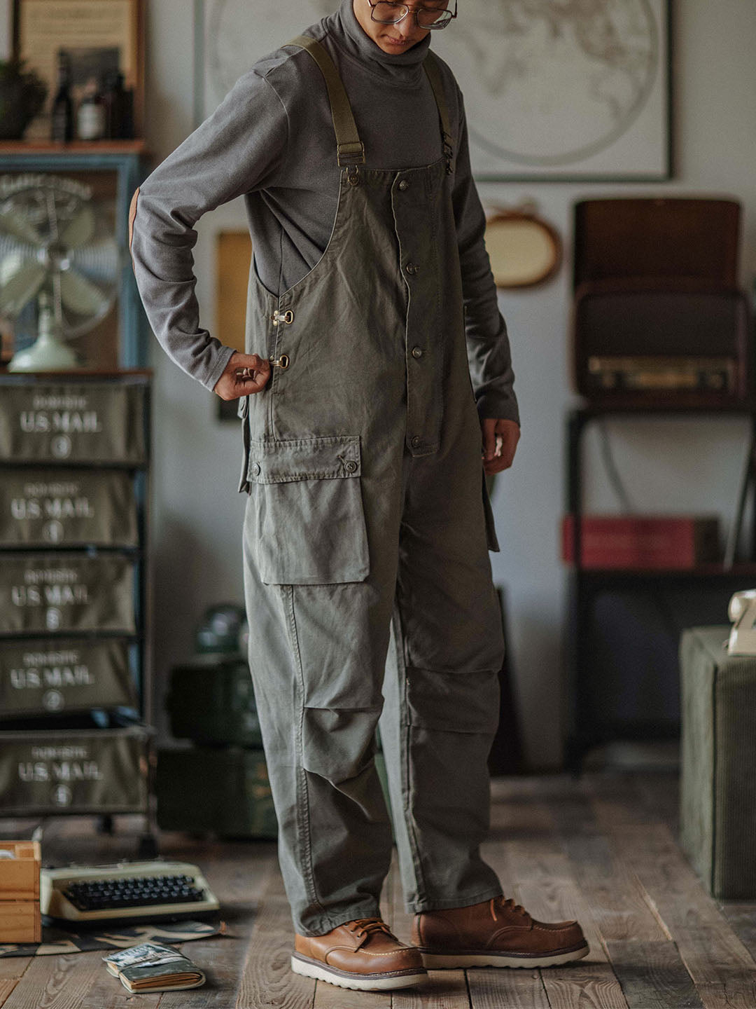Durable Canvas Utility Overalls with Pockets