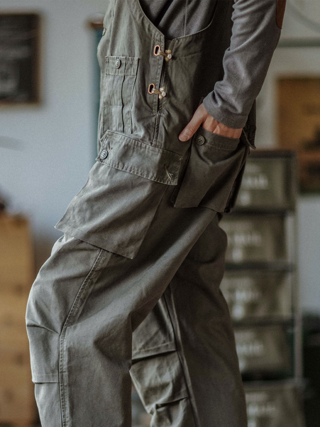 Durable Canvas Utility Overalls with Pockets