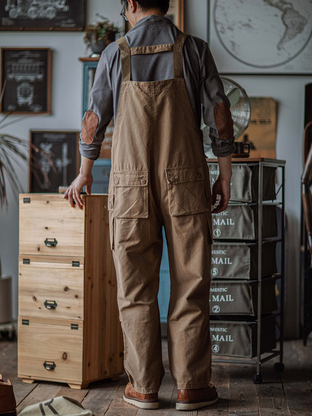 Durable Canvas Utility Overalls with Pockets