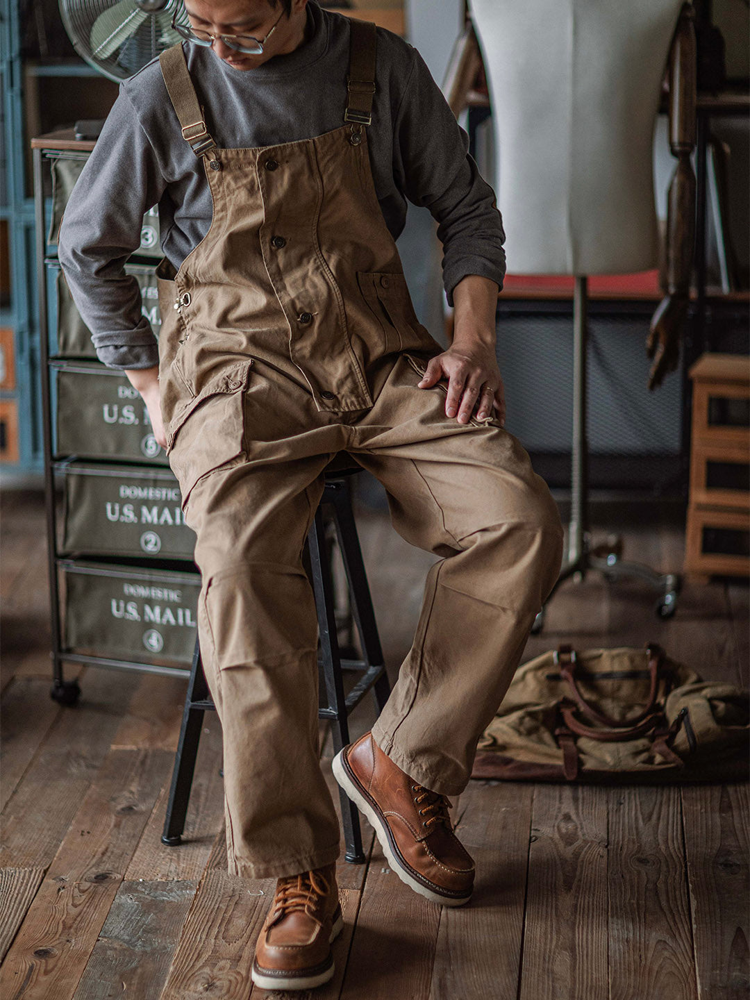 Durable Canvas Utility Overalls with Pockets