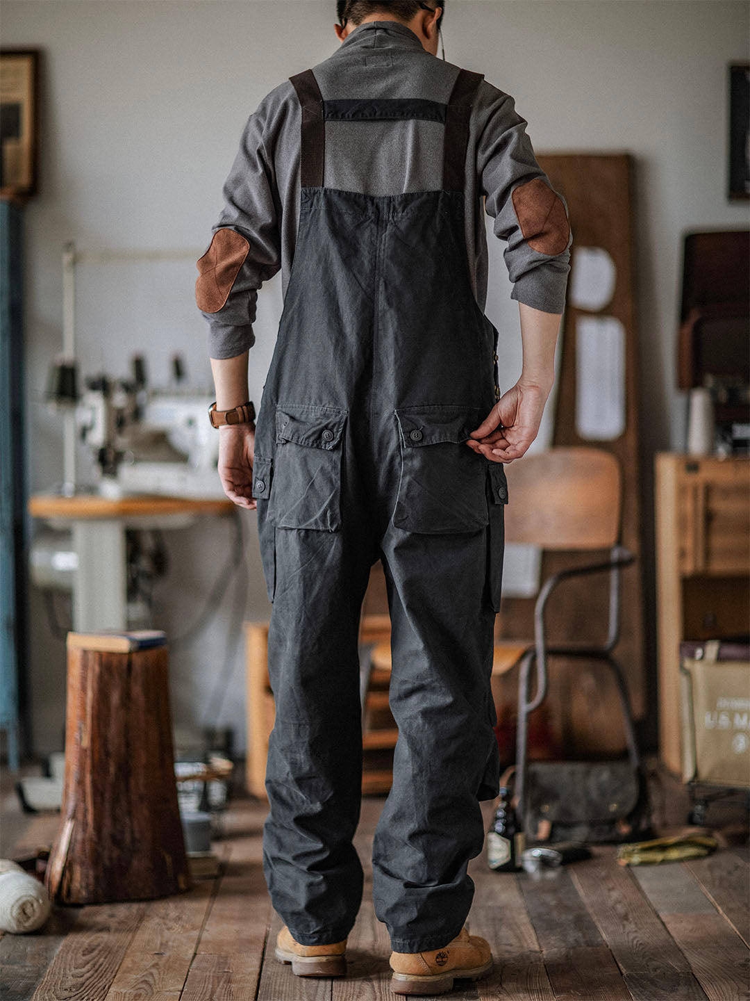 Durable Canvas Utility Overalls with Pockets