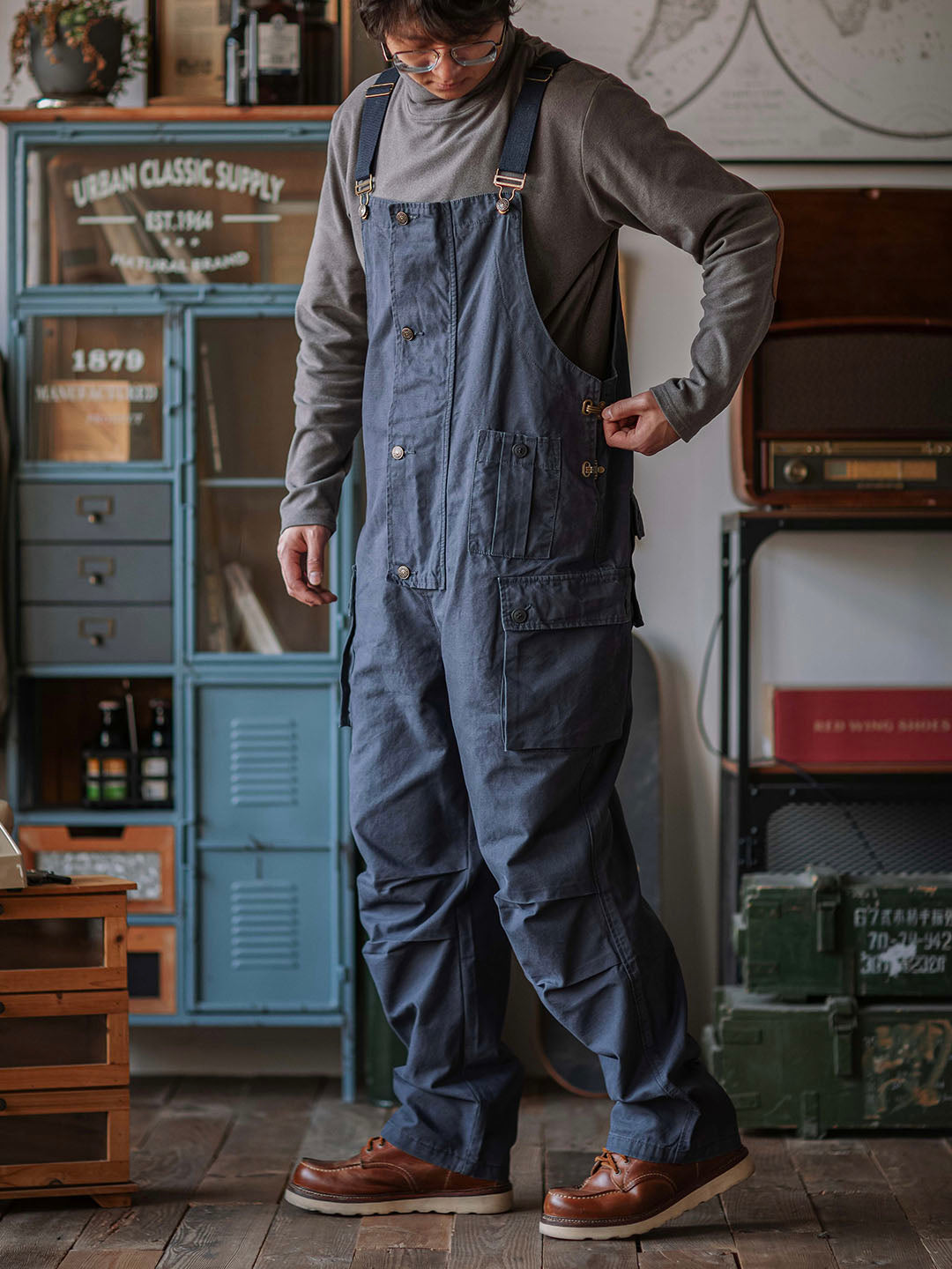Durable Canvas Utility Overalls with Pockets