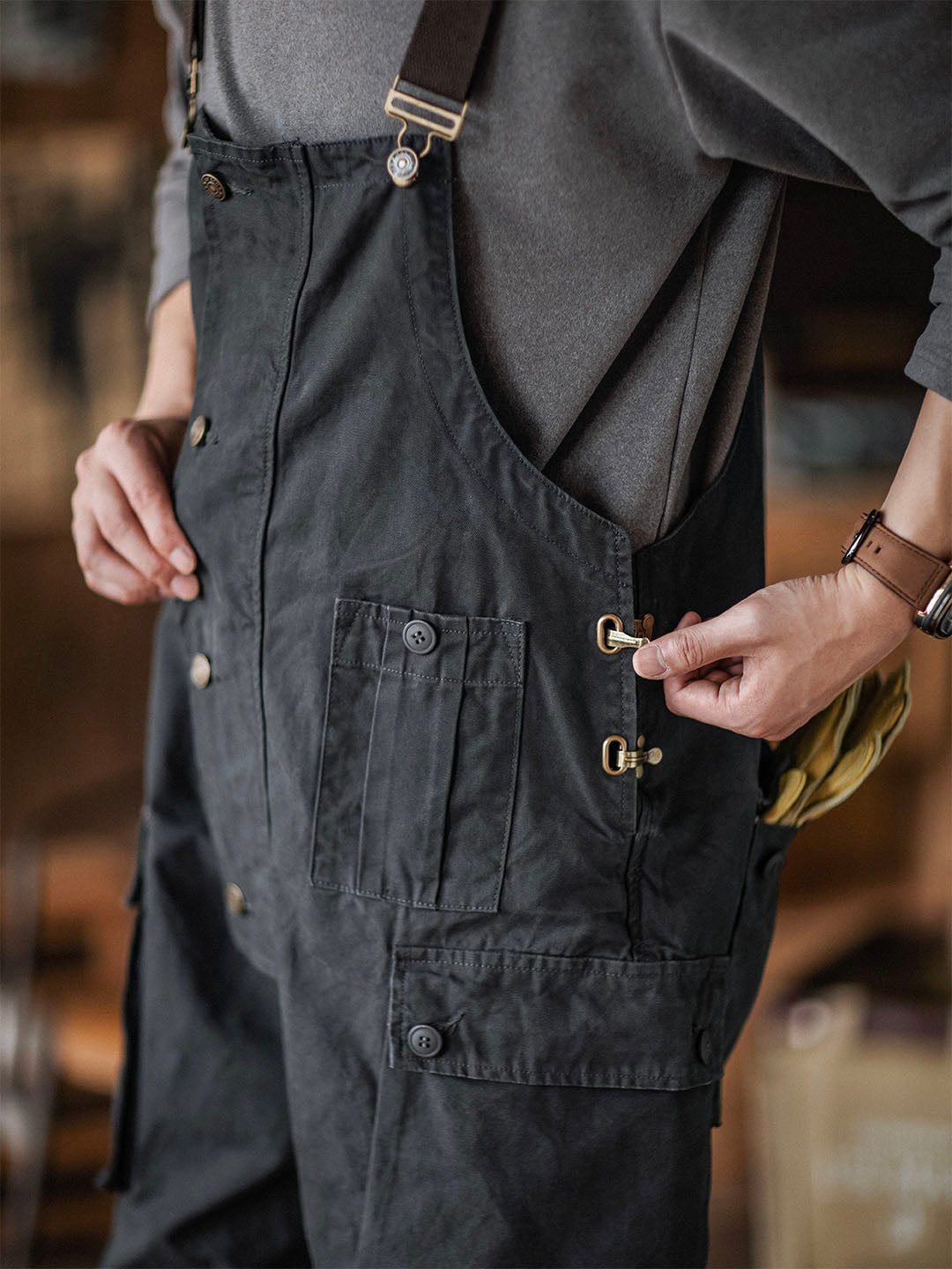 Durable Canvas Utility Overalls with Pockets