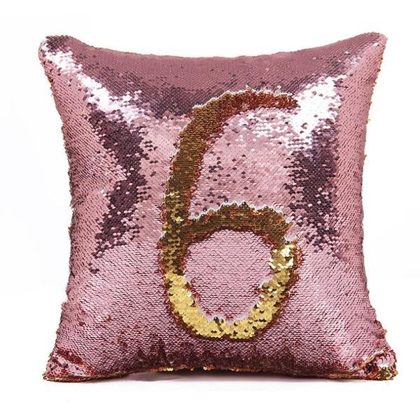 Reversible Two-Colored Sequin Pillowcase for Mermaid Lovers