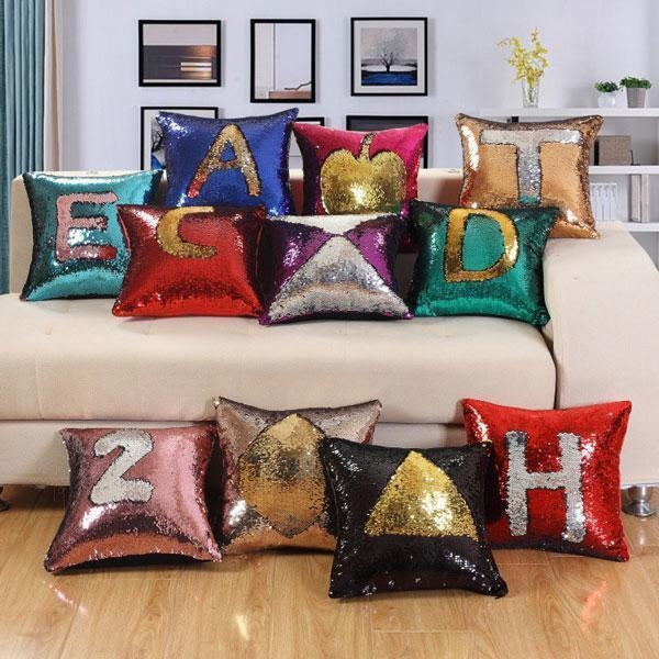 Reversible Two-Colored Sequin Pillowcase for Mermaid Lovers