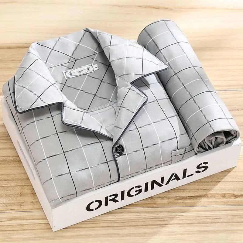 Men's Soft Breathable Button Down Pajama Set