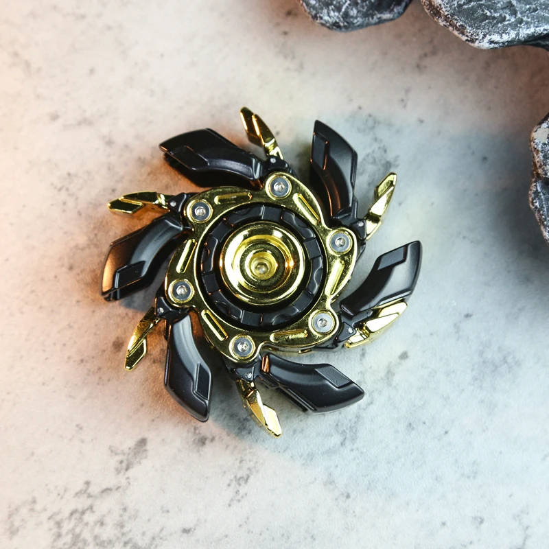 Zinc Alloy Metal Fidget Spinner with Expanding Wings for Focus and Relaxation