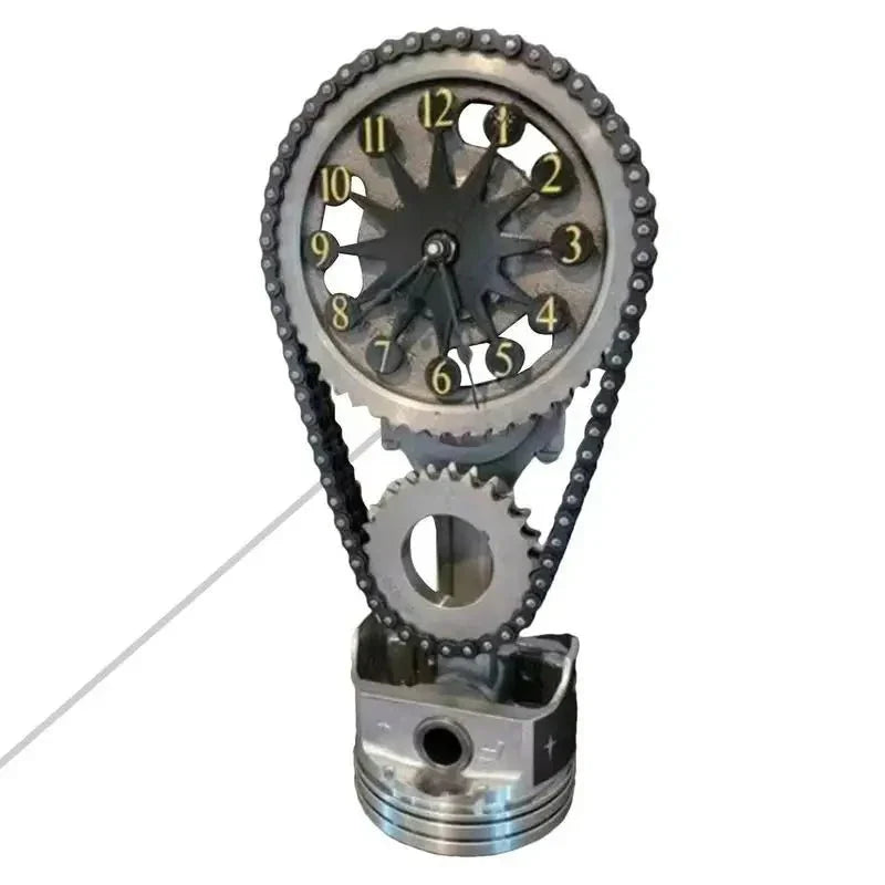 Silent Rotating Chain Clock - Modern Metal Design