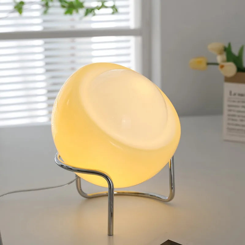 Medieval Glass Table Lamp with Adjustable LED in Nordic Style