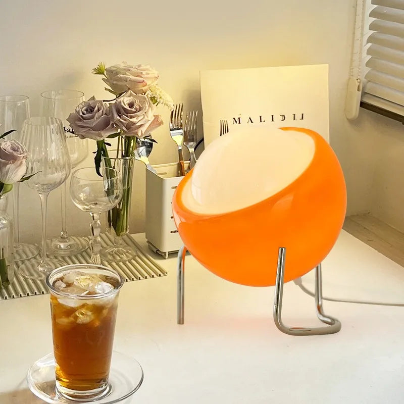 Medieval Glass Table Lamp with Adjustable LED in Nordic Style