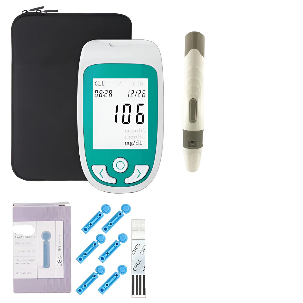 Multifunctional Cholesterol Glucose Uric Acid Meter with LCD Display
