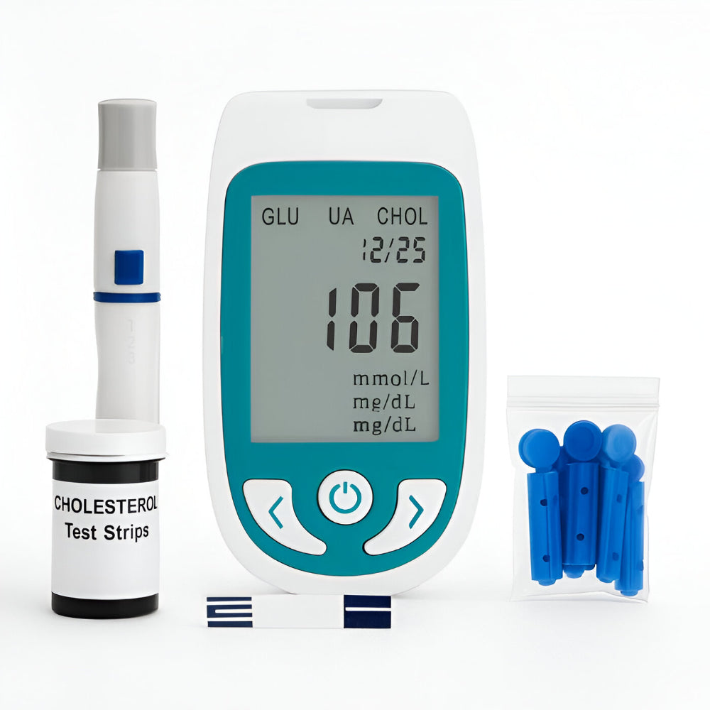 Multifunctional Cholesterol Glucose Uric Acid Meter with LCD Display