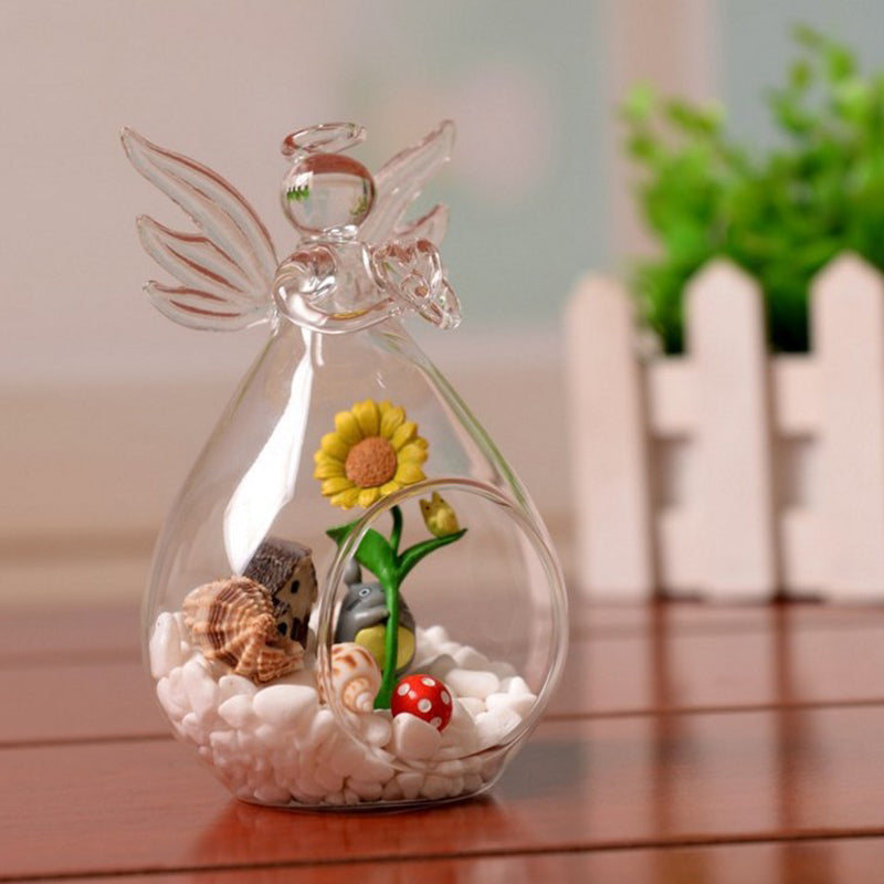 Glass Angel Tealight Candle Holder