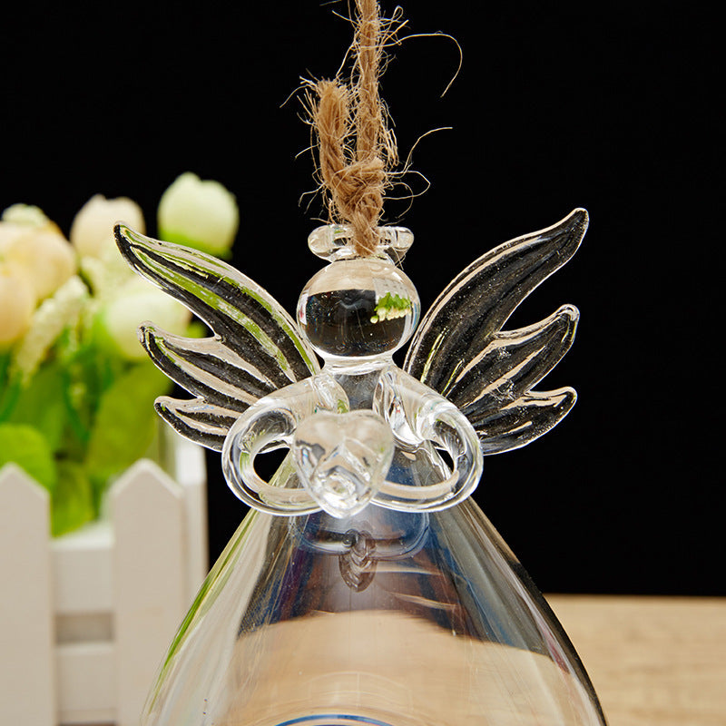 Glass Angel Tealight Candle Holder