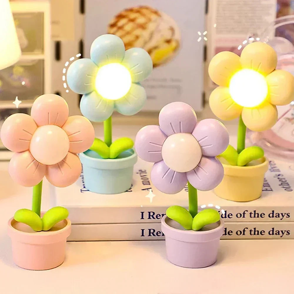 Flower Night Light for Kids – LED Floral Table Lamp
