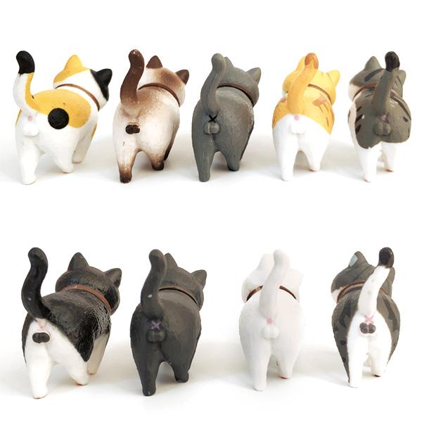 Miniature Walking Cat Figures with Rotating Heads - 9 Designs