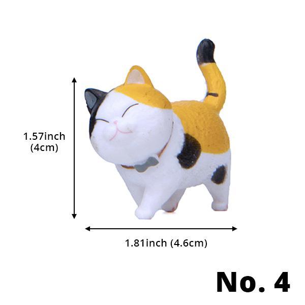 Miniature Walking Cat Figures with Rotating Heads - 9 Designs