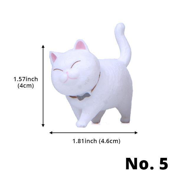 Miniature Walking Cat Figures with Rotating Heads - 9 Designs