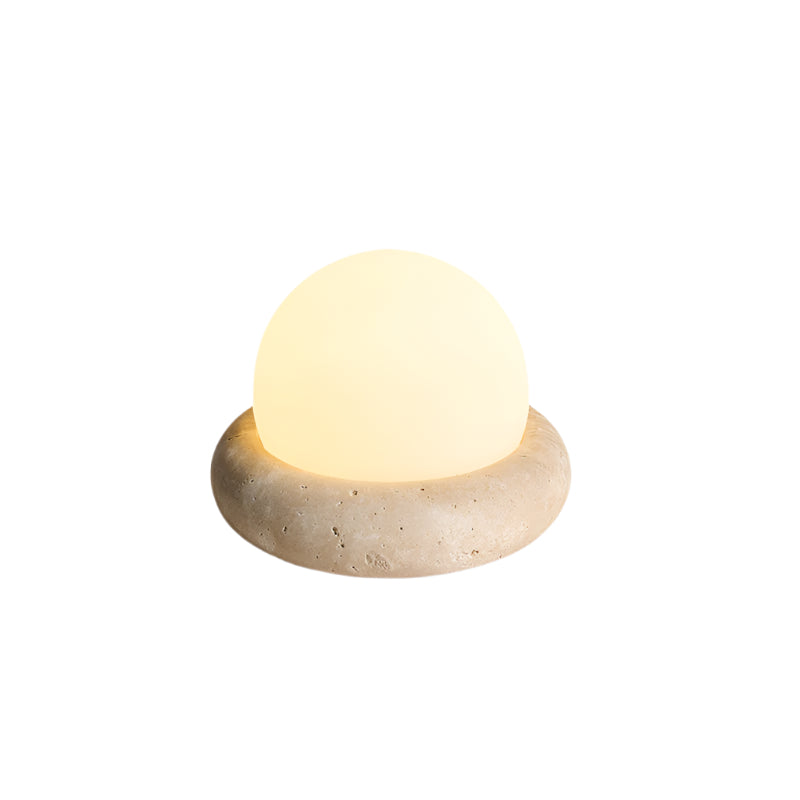 Travertine Table Lamp with LED Light