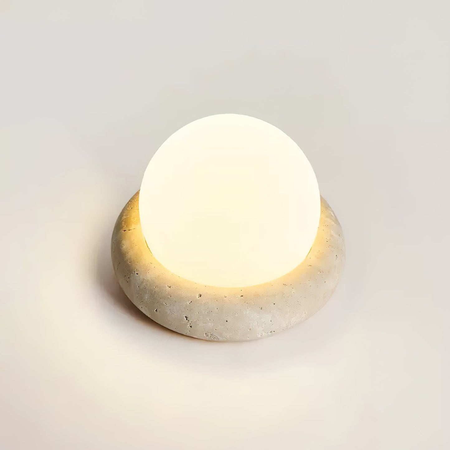 Travertine Table Lamp with LED Light