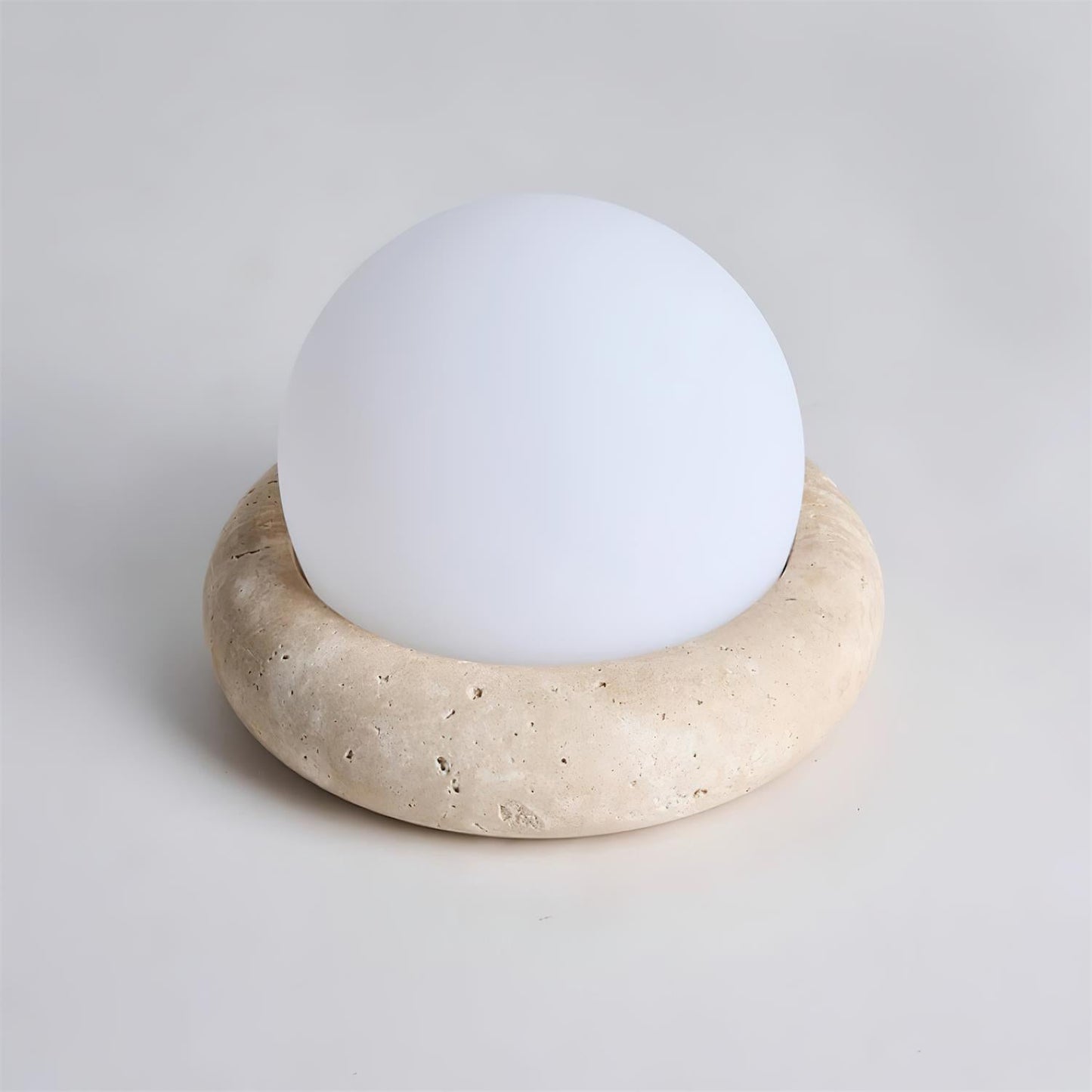 Travertine Table Lamp with LED Light