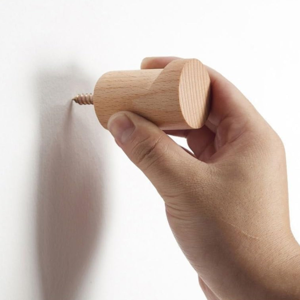 Beech Wood Minimalist Wall Hook for Coats and Bags