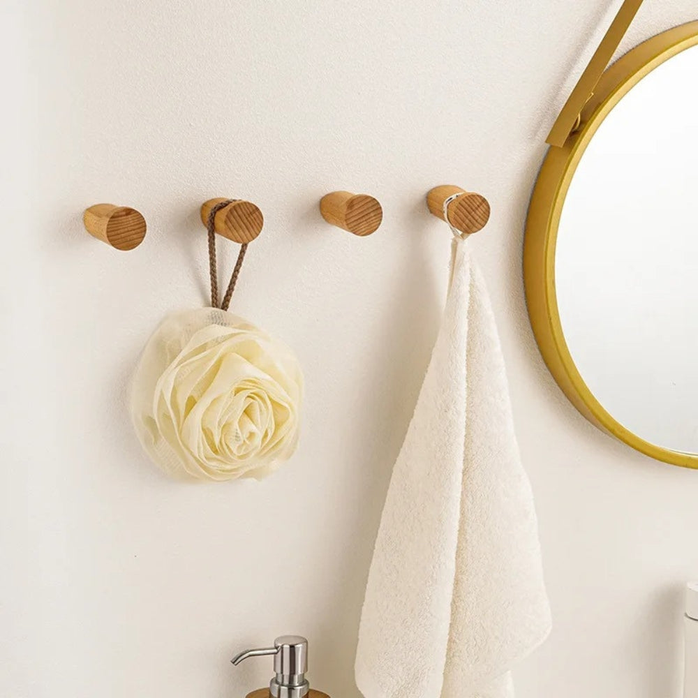 Beech Wood Minimalist Wall Hook for Coats and Bags