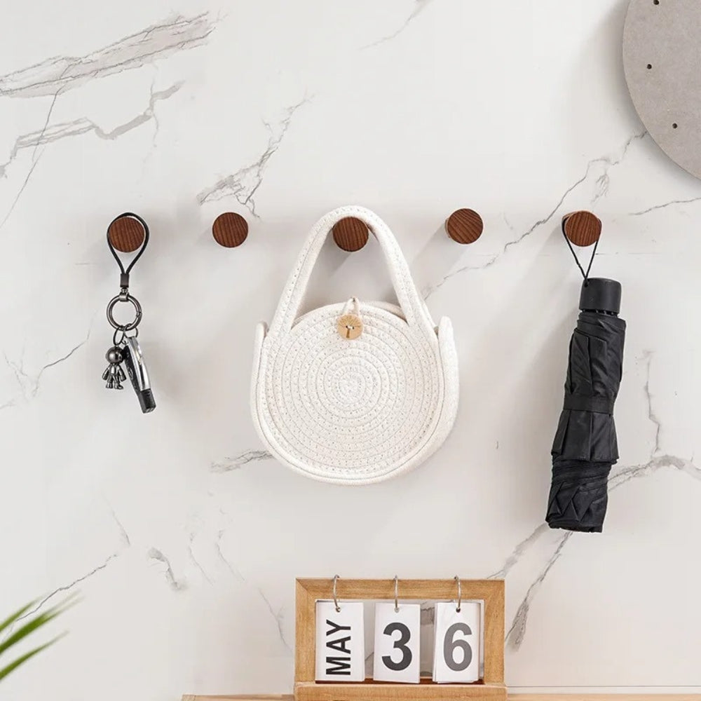 Beech Wood Minimalist Wall Hook for Coats and Bags