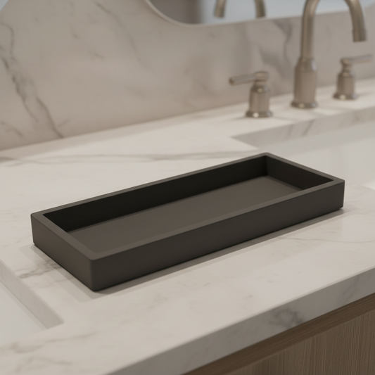 Minimalist Silicone Decorative Tray for Bathroom Organization